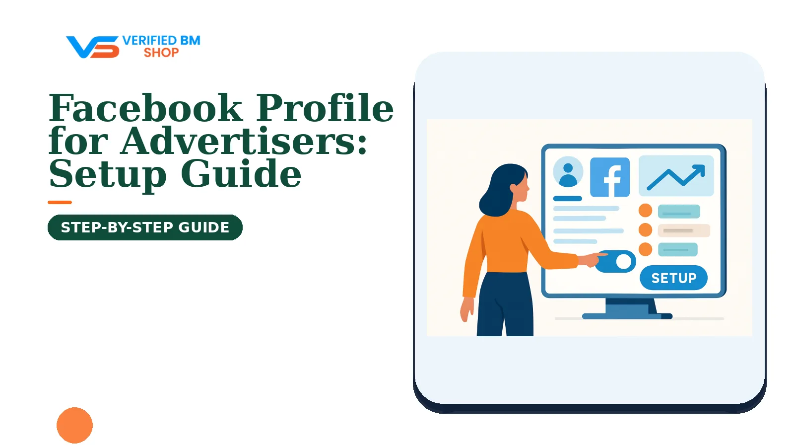 Illustration showing a modern advertising dashboard concept, for an article on Facebook Profile for Advertisers: Setup Guide.