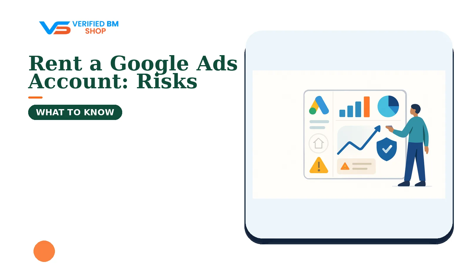 Illustration showing a modern advertising dashboard concept, for an article on Rent a Google Ads Account: Risks.