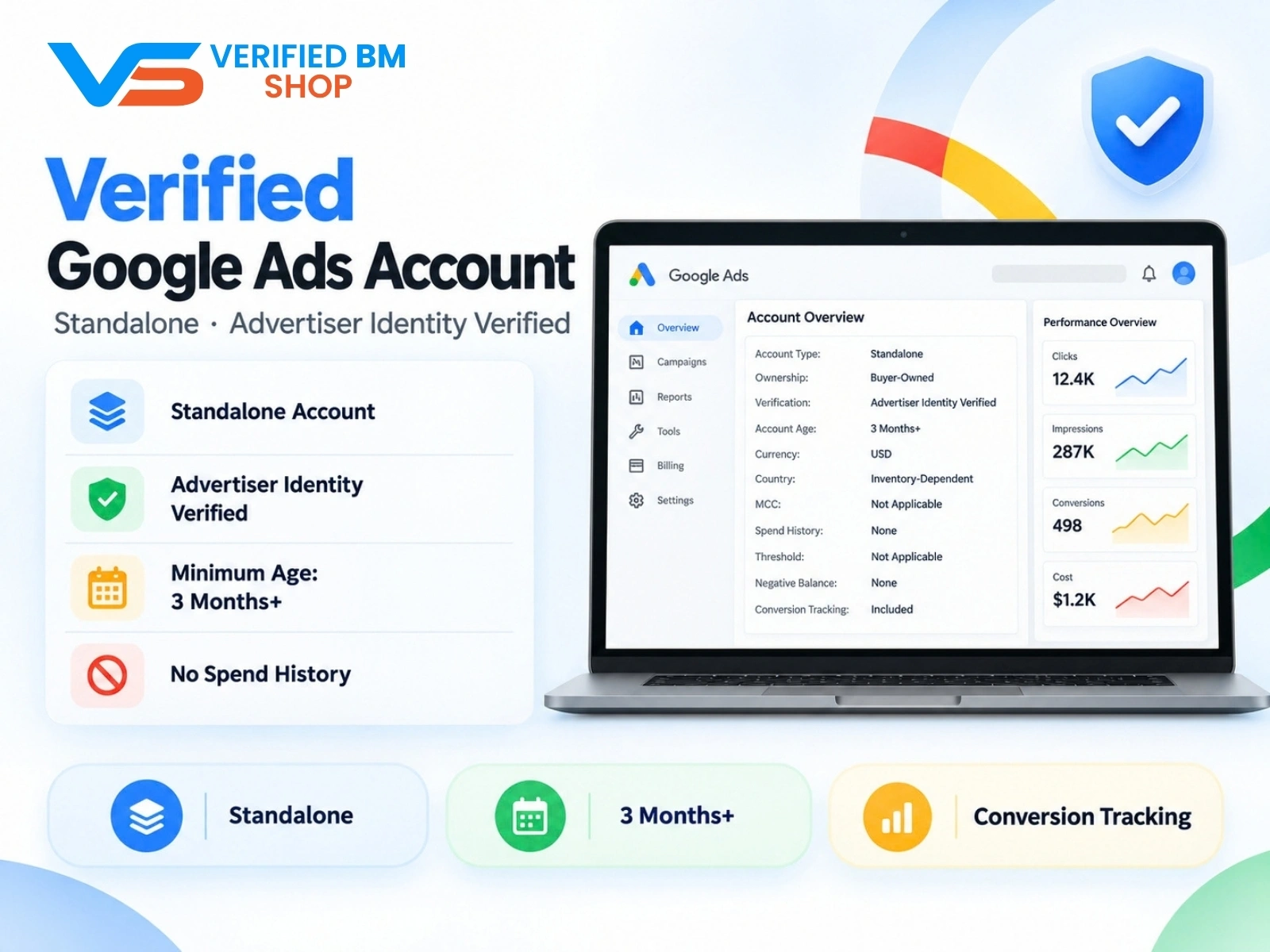Google Verified Ads Account - Standalone, Advertiser Identity Verified