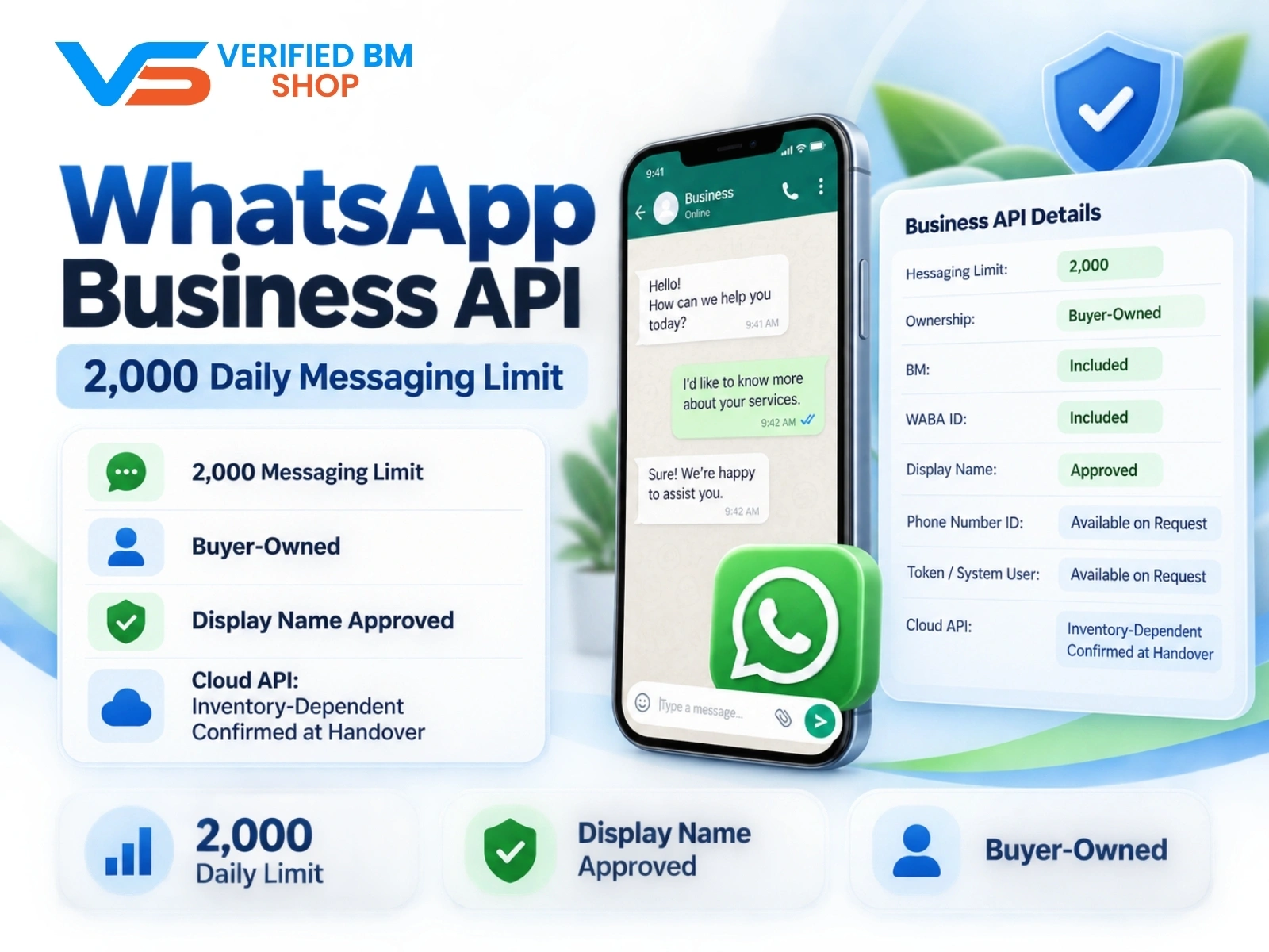 WhatsApp API 2000 | WABA 2K | VERIFIED BM SHOP