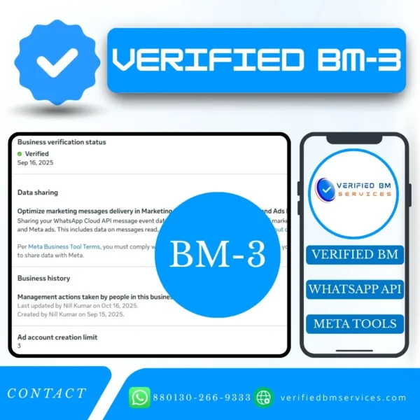 Buy Verified BM 3 | Verified Facebook Business Manager 3